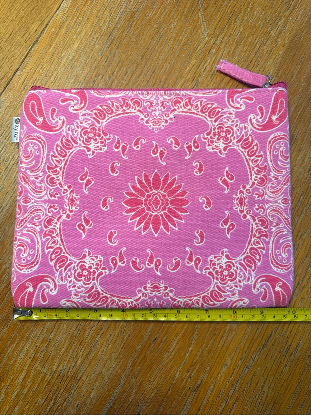 Pink Paisley Cosmetic Pouch by - Zip Closure